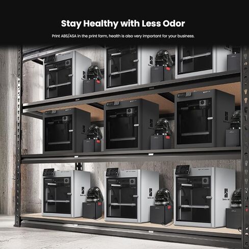 3D Printer Filtration System for Bambu Lab P1S/X1C, HEPA H13 & Carbon Air Purifier, Works with P2S/H2D & Enclosed Printers, Capture VOC & Ultrafine Particles for ABS/ASA/PLA/PETG/Nylon in Kuwait