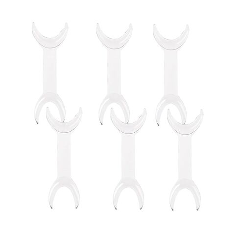 6 Pcs T-Shape Intraoral Cheek Lip Retractor Double Head Autoclavable Dental Mouth Opener Intraoral Opener Teeth Retractors Kit for Teeth Whitening Dental Orthodontic Tool Surgical Retractor, White in Kuwait