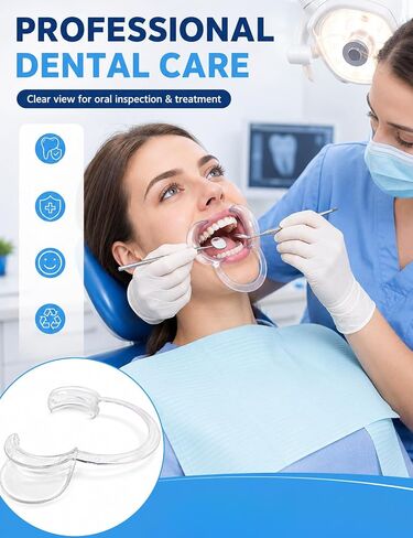 10-Pack C-Shape Cheek Retractor, Clear Mouth Opener for Teeth Whitening & Dental Care, BPA-Free Reusable Mouth Opener for Fun Party Games - Medium Size Fits Most Adults in Kuwait