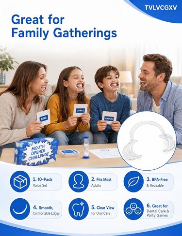 10-Pack C-Shape Cheek Retractor, Clear Mouth Opener for Teeth Whitening & Dental Care, BPA-Free Reusable Mouth Opener for Fun Party Games - Medium Size Fits Most Adults in Kuwait