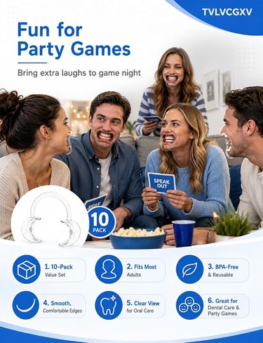 10-Pack C-Shape Cheek Retractor, Clear Mouth Opener for Teeth Whitening & Dental Care, BPA-Free Reusable Mouth Opener for Fun Party Games - Medium Size Fits Most Adults in Kuwait