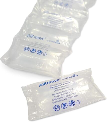 غشاء هواء تغليف قابل للنفخ من IDL Packaging Void S مقاس 8 بوصات × 1150 بوصة لـ Airmove2 من Storopack، حزمة من 4 لفات - بديل موفر للمساحة لتعبئة الفول السوداني للشحن - أكياس هوائية التعبئة لملء الفراغ in Kuwait