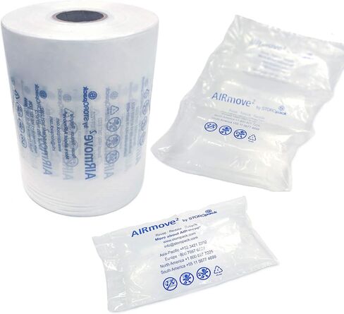 غشاء هواء تغليف قابل للنفخ من IDL Packaging Void S مقاس 8 بوصات × 1150 بوصة لـ Airmove2 من Storopack، حزمة من 4 لفات - بديل موفر للمساحة لتعبئة الفول السوداني للشحن - أكياس هوائية التعبئة لملء الفراغ in Kuwait
