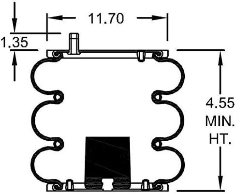 عبوتان من أكياس الزنبرك الهوائي الثلاثية الملتفة من عزم الدوران (تحل محل Firestone 8032، 7995، W01-358-8032، W01-358-7995 Hendrickson S-12405، C-12405) (2 × TR8032) in Kuwait