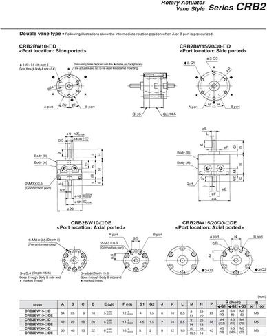 أسطوانة تأرجح دوارة ريشة CRB2BW10-90S CDRB2BW15-180S CRB2BW20-270S CDRB2BW30-90S CRB2BW40-180S CDRB2BW30-180S CDRB2BWU30-270S (2 قطعة ehch one) in Kuwait