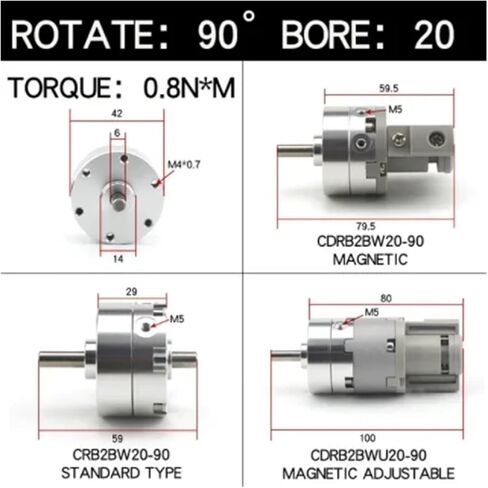 Vane Rotary Swing Cylinder CRB2BW CRB2BW10-90S CRB2BW15-180S CRB2BW20-270S CRB2BW30-90S CRB2BW40-180S CRB2BW30-180S(20-90S,CDRB2BWU) in Kuwait
