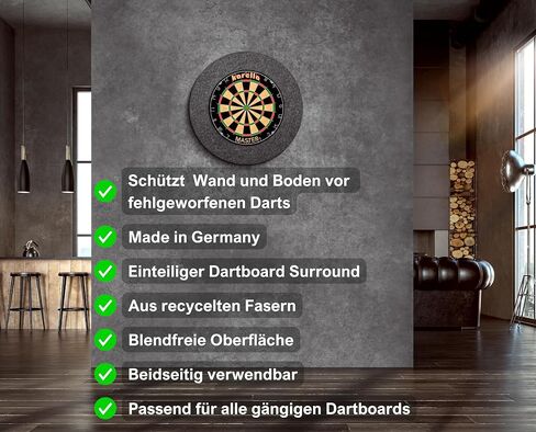 Karella Ultimo Dartboard Surround, Made in Germany, Dart Collection Ring, Catching Ring Made of Recycled Fibres, Border for All Dartboards, Backboard for Steel Darts, Wall Protection, Round Collection in Kuwait