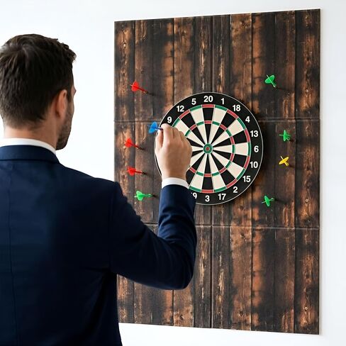 36" H x 24" W x 0.6" Dart Board Wall Protector - Self-Adhesive Flet Wood Grain Dart Backing Pad, Foldable Square Protection Mat in Kuwait