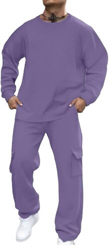 Men Sweatsuits Sets Sweat Suits 2 Piece Set Sweatsuit Zip/Pullover Hoodie and Sweatpants Set Jogging Suit Tracksuits in Kuwait