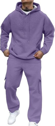 Men Sweatsuits Sets Sweat Suits 2 Piece Set Sweatsuit Zip/Pullover Hoodie and Sweatpants Set Jogging Suit Tracksuits in Kuwait