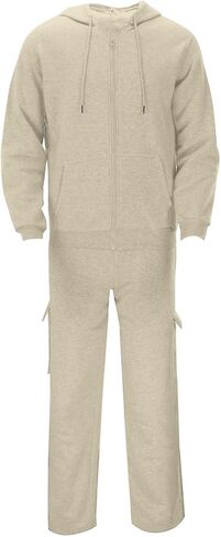 Men Sweatsuits Sets Sweat Suits 2 Piece Set Sweatsuit Zip/Pullover Hoodie and Sweatpants Set Jogging Suit Tracksuits in Kuwait