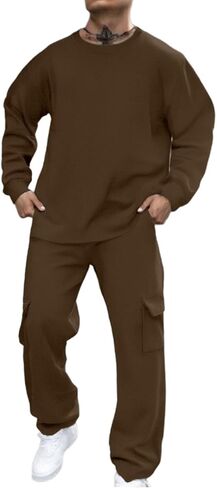 Men Sweatsuits Sets Sweat Suits 2 Piece Set Sweatsuit Zip/Pullover Hoodie and Sweatpants Set Jogging Suit Tracksuits in Kuwait