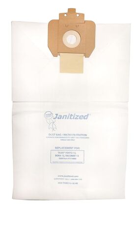حقيبة ورقية بديلة ممتازة من Janitized JAN-TABO12-2(10) لـ Taski Bora 12، المكانس الكهربائية، OEM#8504150 (عبوة من 10 قطع) in Kuwait