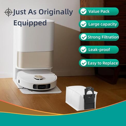 16 حزمة أكياس غبار X40 L40 X30 X50 لـ Dreame X50 Ultra/X40 Ultra/X30 Ultra/L50 Ultra/L40 Ultra/L10s Ultra Gen 2/L10s Pro Ultra Robot Vacuum Cleaner 3.2L سعة كبيرة ملحقات حقيبة الغبار in Kuwait