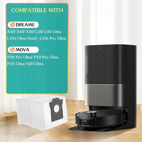 16 حزمة أكياس غبار X40 L40 X30 X50 لـ Dreame X50 Ultra/X40 Ultra/X30 Ultra/L50 Ultra/L40 Ultra/L10s Ultra Gen 2/L10s Pro Ultra Robot Vacuum Cleaner 3.2L سعة كبيرة ملحقات حقيبة الغبار in Kuwait