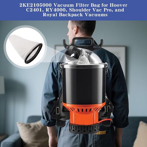 2KE2105000 Filter Bag Replacement Compatible with Hoover Backpack Vacuum Cleaner Commercial C2401 / C2401010 Reusable Cloth Bag Liner Replacement Filter Bags with Royal Model RY4000 / RY4001 in Kuwait