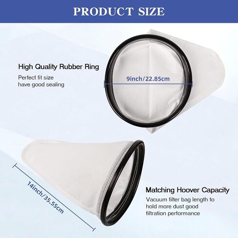 4 Pack 2KE2105000 Filter Bag Replacement Compatible with Hoover Backpack Vacuum Cleaner Commercial C2401/C2401010 Reusable Cloth Bag Liner Replacement Filter Bags with Royal Model RY4000 / RY4001 in Kuwait