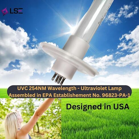 LSE Lighting LMPRGPT180 مصباح الأشعة فوق البنفسجية المكافئ | متوافق مع سانوفوكس سيبر 18/24-G، UVX-PR18 | لمبة الأشعة فوق البنفسجية T6 مقاس 18 بوصة | 4 دبابيس مع حلقة الاحتفاظ | استبدال عالي الأداء | مصمم في الولايات المتحدة الأمريكية in Kuwait