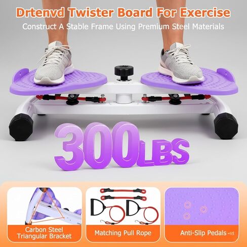 Waist Twister Machine Exercise, Ab Twist Board with 300 lbs Weight Capacity, Abs Workout for Slim Waist and Core Ab Exercise, Noiseless Home Gym Equipment for Women Men in Kuwait