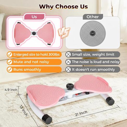 Waist Twister Machine Exercise, Ab Twist Board with 300 lbs Weight Capacity, Abs Workout for Slim Waist and Core Ab Exercise, Noiseless Home Gym Equipment for Women Men in Kuwait