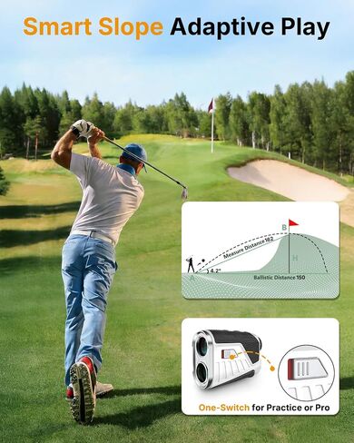 Golf Rangefinder with Slope, 1200 Yards Range Finder Golf with Rechargeable Battery, Magnetic Strap, Flag Pole Locking Vibration, 6X Magnification in Kuwait