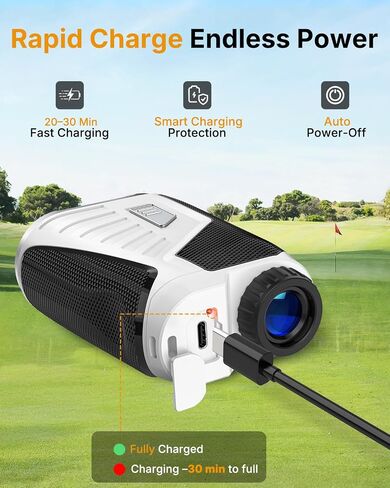 Golf Rangefinder with Slope, 1200 Yards Range Finder Golf with Rechargeable Battery, Magnetic Strap, Flag Pole Locking Vibration, 6X Magnification in Kuwait