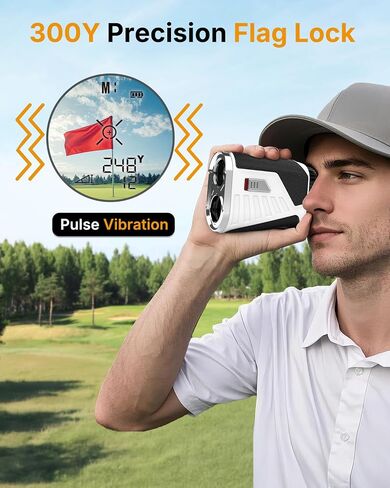 Golf Rangefinder with Slope, 1200 Yards Range Finder Golf with Rechargeable Battery, Magnetic Strap, Flag Pole Locking Vibration, 6X Magnification in Kuwait