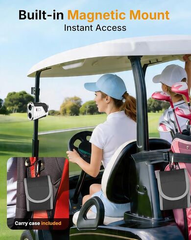 Golf Rangefinder with Slope, 1200 Yards Range Finder Golf with Rechargeable Battery, Magnetic Strap, Flag Pole Locking Vibration, 6X Magnification in Kuwait