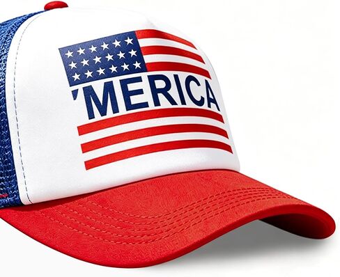 Yunfan قبعة الرابع من يوليو ملحقات الرابع من يوليو قبعة بيسبول قابلة للتعديل Snapback شبكة العلم الأمريكي الولايات المتحدة الأمريكية قبعة الرابع من يوليو التذكارية لقدامى المحاربين العمل للنساء والرجال في سن المراهقة in Kuwait