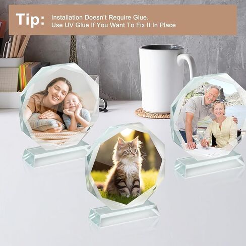 3 Pcs Sublimation Blanks Crystal Picture Frame Trophies Glass Sublimation Plaques Canvas Blanks for Tabletop Ornaments DIY Personalized Memorial Gift in Kuwait