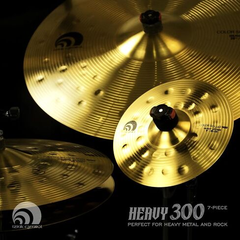 7 Piece Cymbal Set with Bag, Super Polishing Alloy Cymbals for Rock Metal Electronic Music, Includes 20" Ride, 18" Hollow Crash, 18" China Crash, 16" Rock Crash, 14" Hi Hats (2pcs), 8" Splash in Kuwait
