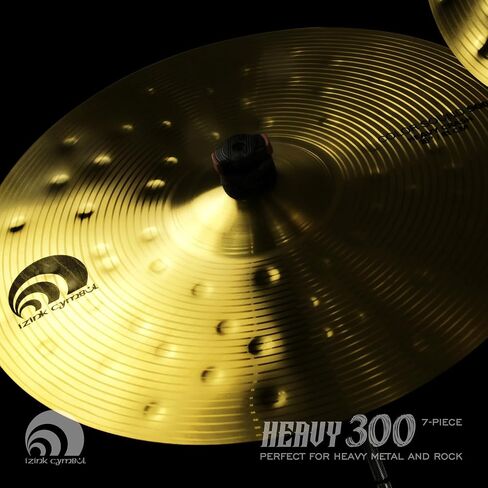 7 Piece Cymbal Set with Bag, Super Polishing Alloy Cymbals for Rock Metal Electronic Music, Includes 20" Ride, 18" Hollow Crash, 18" China Crash, 16" Rock Crash, 14" Hi Hats (2pcs), 8" Splash in Kuwait