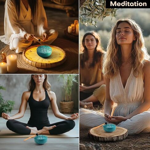 Garden Rain Drum for Outside,3 Inches 6 Notes Steel Tongue Drum Rain Chime Waterproof Musical Instrument for Garden,Mini Handpan Chakra Drum for Meditation,Yoga,Outdoor Relaxation -Drak Green in Kuwait