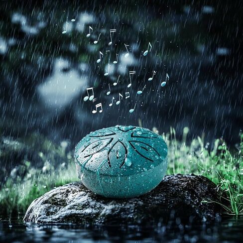 Garden Rain Drum for Outside,3 Inches 6 Notes Steel Tongue Drum Rain Chime Waterproof Musical Instrument for Garden,Mini Handpan Chakra Drum for Meditation,Yoga,Outdoor Relaxation -Drak Green in Kuwait