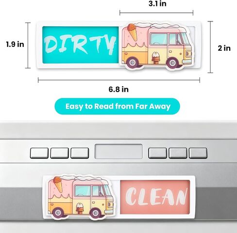 Dishwasher Clean Dirty Sign, Non-Scratch Clean Dirty for Dishwasher, Easy to Read and Slide(1Pcs) in Kuwait