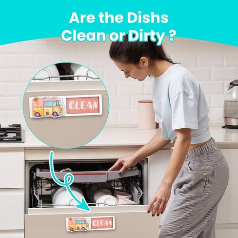 Dishwasher Clean Dirty Sign, Non-Scratch Clean Dirty for Dishwasher, Easy to Read and Slide(1Pcs) in Kuwait