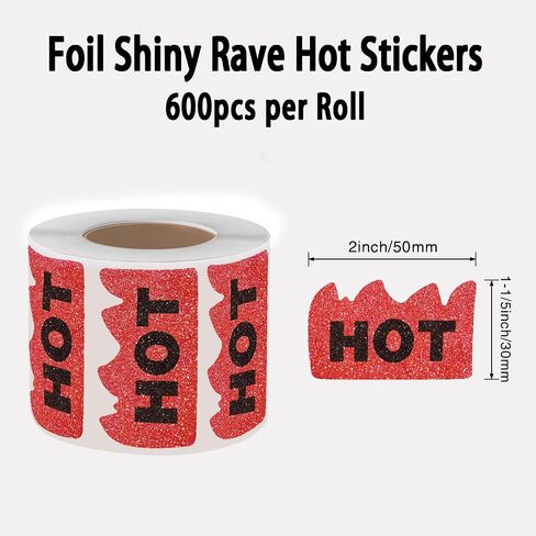 ملصقات Rave Hot مقاس 2 × 1-1/5 بوصة ملصقات على شكل لهب ساخن بمناسبة العناصر الشائعة لمتاجر المطاعم in Kuwait