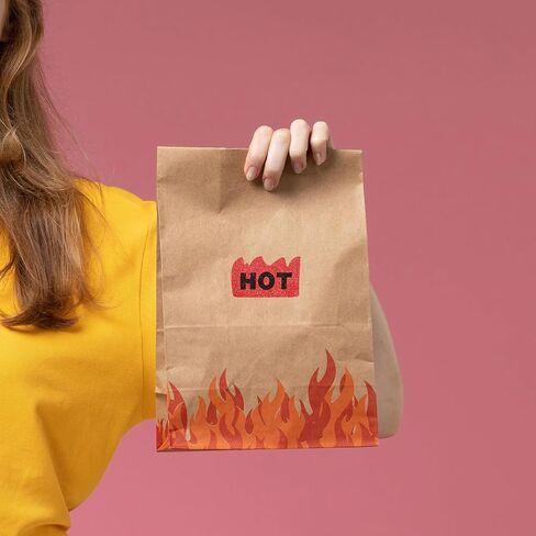 ملصقات Rave Hot مقاس 2 × 1-1/5 بوصة ملصقات على شكل لهب ساخن بمناسبة العناصر الشائعة لمتاجر المطاعم in Kuwait