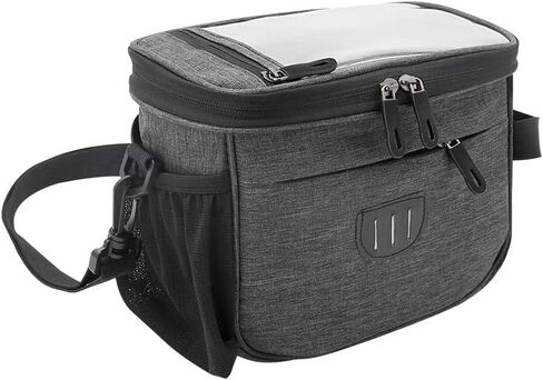 Bike Handlebar Bag with Phone Holder, Bicycle Front Storage Pouch Waterproof Bike Bag for Cycling Travel Accessories in Kuwait