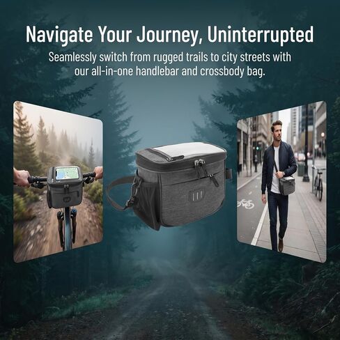 Bike Handlebar Bag with Phone Holder, Bicycle Front Storage Pouch Waterproof Bike Bag for Cycling Travel Accessories in Kuwait