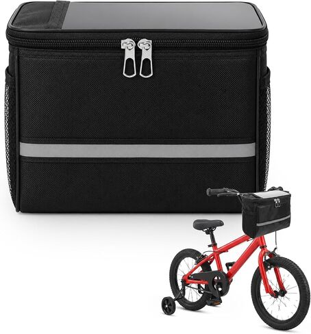 Bike Handlebar Bag Bike Front Phone Bag with Zipper Strap On Bicycle Front Storage Pouch Bags Hiking Travel Assistants for Most Bikes (Black) in Kuwait