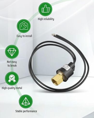 SHP600475 High Pressure Switch, Opens at 600 Psi, Closes at 475 Psi, Automatic Reset, Compatible with Air Conditioning, Refrigeration, Hydraulic & Industrial Systems in Kuwait