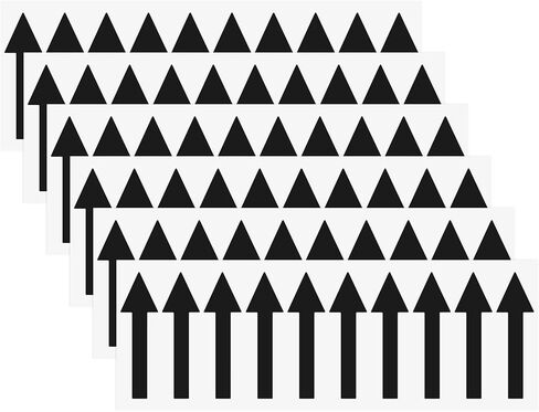 M METERXITY 6-Pack Arrow Sticker, 2 x 1 Inch/ 50 x 15 mm PVC Waterproof Self-Adhesive Directional Arrows Removable Directional Floor Decal Stickers for Wall Marking/Road Sign [Black] in Kuwait