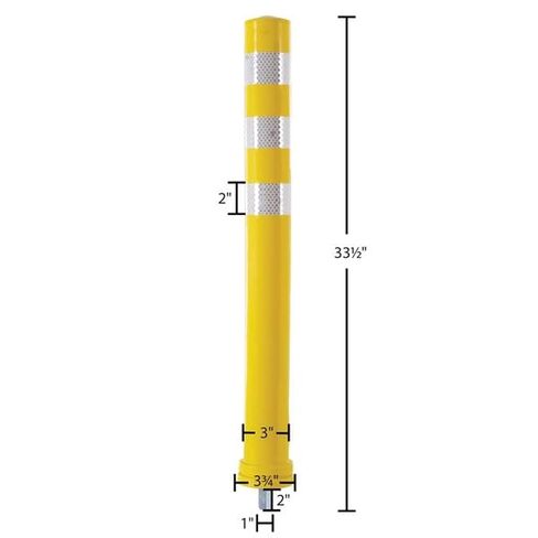 Guardian Removable Safety Bollard, 34.5" Reflective Traffic Post, Parking and Driveway Barrier for Outdoor Safety and Vehicle Control in Kuwait