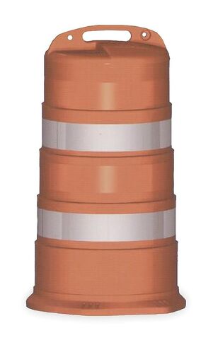 Cortina Traffic Barrel, White/Orange, HDPE in Kuwait