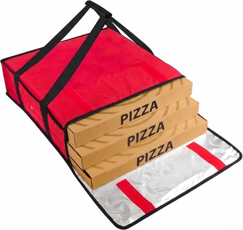 Trail maker Pizza Bags for Delivery, Insulated Pizza Delivery Bag for Delivery Drivers, 20" x 20" x 6" Pizza Warmer Bags for Carry Hot, Commercial Food Warmers for Catering, Pizza Carrier, Black in Kuwait