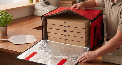 Trail maker Pizza Bags for Delivery, Insulated Pizza Delivery Bag for Delivery Drivers, 20" x 20" x 6" Pizza Warmer Bags for Carry Hot, Commercial Food Warmers for Catering, Pizza Carrier, Black in Kuwait