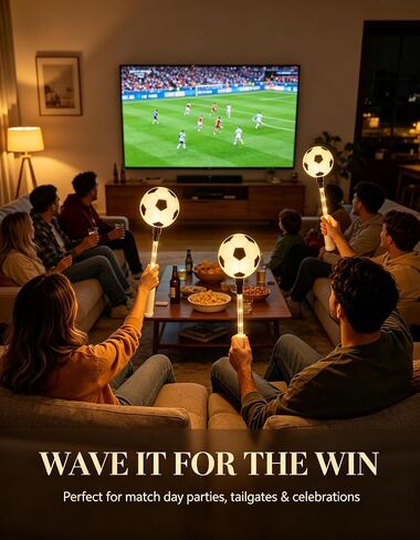 2 Pack Handheld Soccer Lights, 8.7in Mini Football LED Lantern, 15 LED 3 Modes Warm White Glow, Battery Operated Game Day Party Favors, Sports Themed Decor & Gifts for Boys Fans in Kuwait