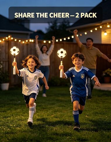 2 Pack Handheld Soccer Lights, 8.7in Mini Football LED Lantern, 15 LED 3 Modes Warm White Glow, Battery Operated Game Day Party Favors, Sports Themed Decor & Gifts for Boys Fans in Kuwait