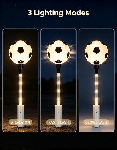 2 Pack Handheld Soccer Lights, 8.7in Mini Football LED Lantern, 15 LED 3 Modes Warm White Glow, Battery Operated Game Day Party Favors, Sports Themed Decor & Gifts for Boys Fans in Kuwait